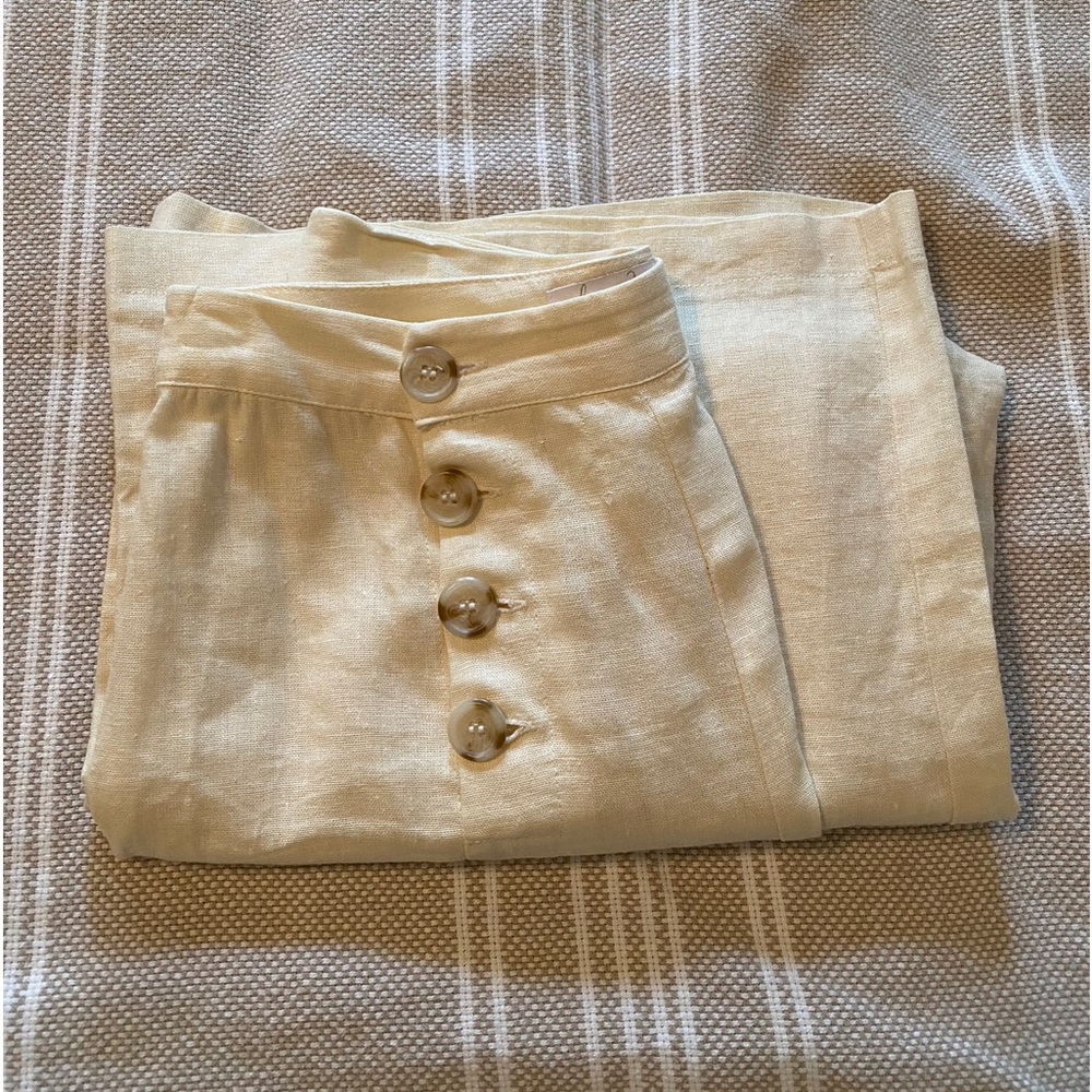 Love & Piece brand flared capris. Look like linen. Dress pants. Super high.